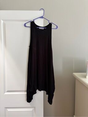 Sleeveless Black Swing Mini Dress - ,